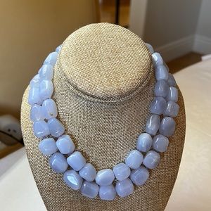 Natural Chalcedony Two Strands Necklace
